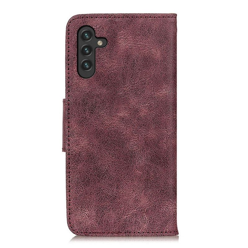 Housse Samsung Galaxy A13 5G Cuir Fendu Vintage