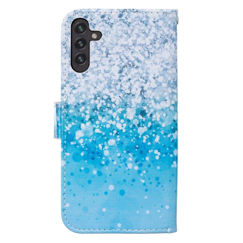 Housse Samsung Galaxy A13 5G Dégradé Paillettes Bleues