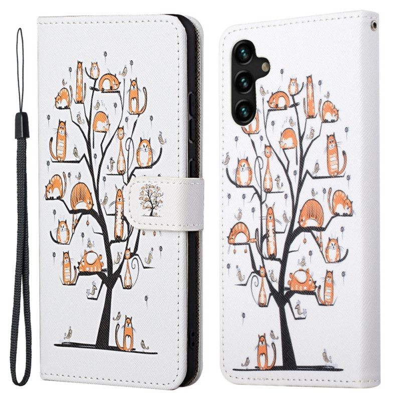 Housse Samsung Galaxy A13 5G Funky Cats À Lanière