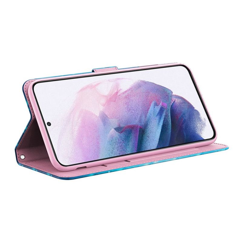 Housse Samsung Galaxy A13 5G Papillons Bleus Volants