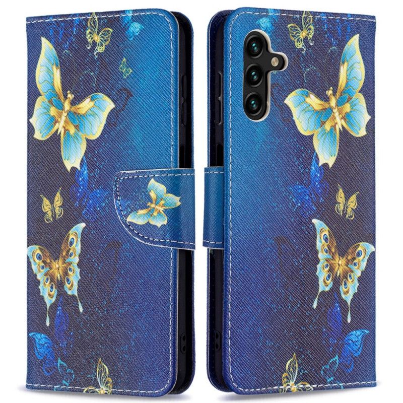 Housse Samsung Galaxy A13 5G Papillons Dorés