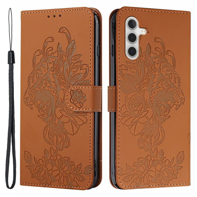 Housse Samsung Galaxy A13 5G Tigre Baroque À Lanière