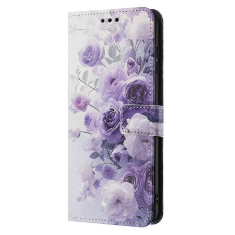 Housse Samsung Galaxy A17 4G / 5G / A26 5G Roses Violettes