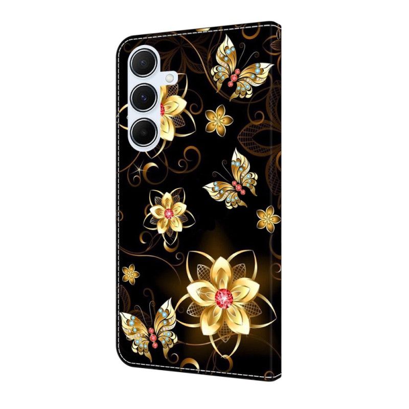 Housse Samsung Galaxy A17 4G / 5G Fleurs Dorées