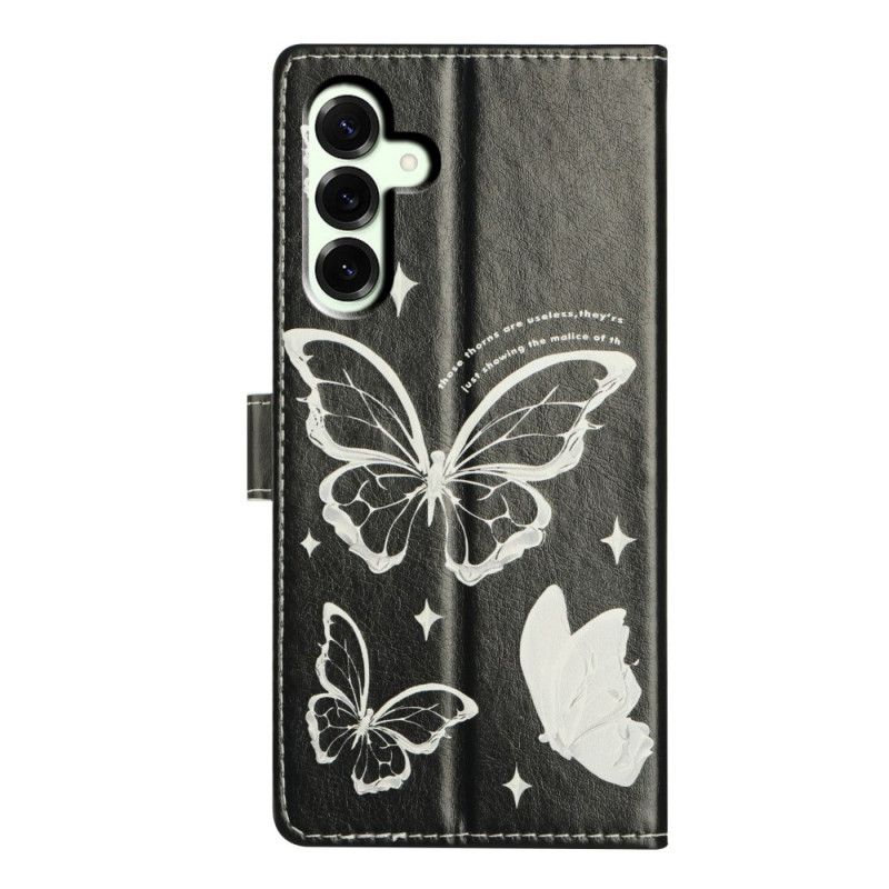 Housse Samsung Galaxy A17 4G / 5G Papillons Noirs et Blancs