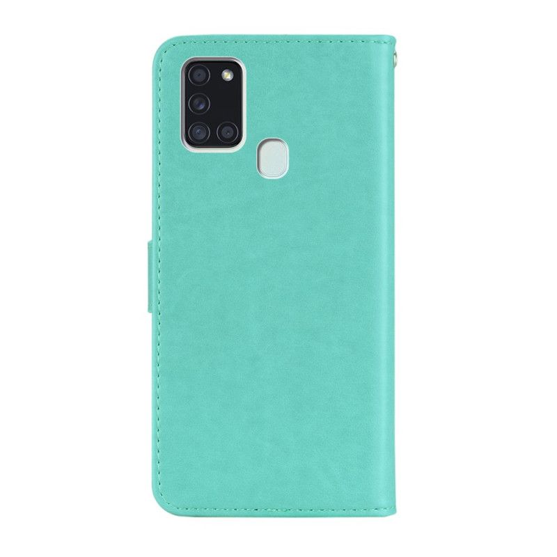 Housse Samsung Galaxy A21s Hibou Mandala Et Lanière