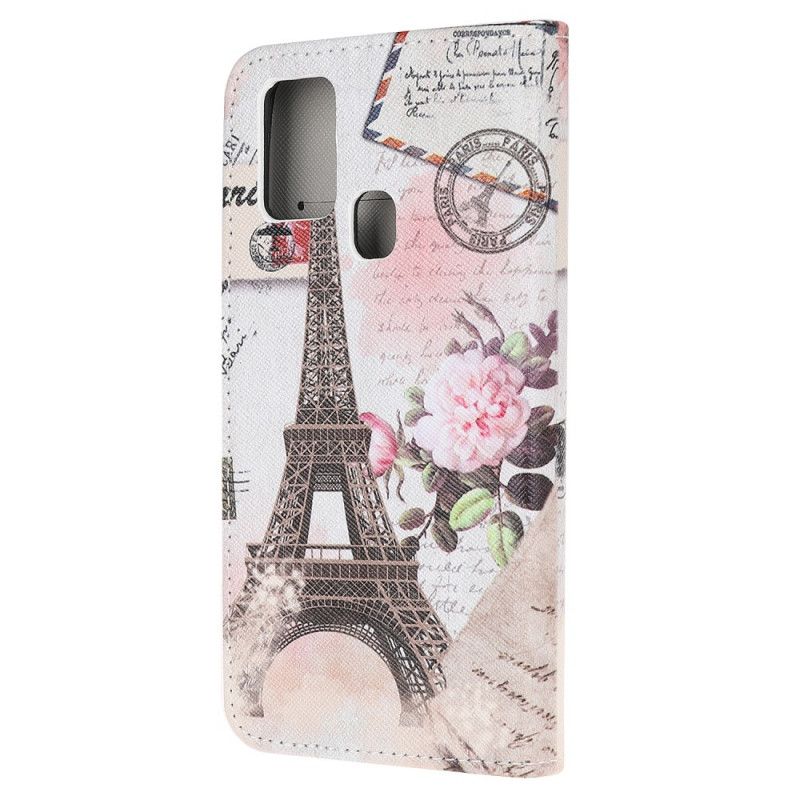 Housse Samsung Galaxy A21s Tour Eiffel Rétro