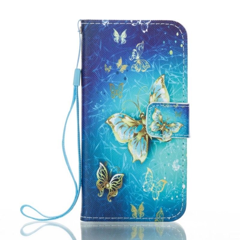 Housse Samsung Galaxy A3 2017 Papillons Dorés