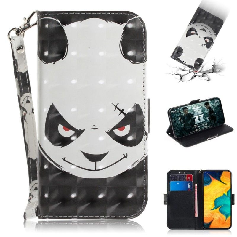 Housse Samsung Galaxy A30 Angry Panda À Lanière