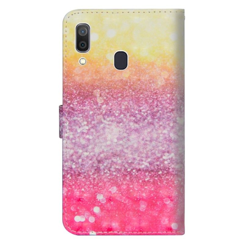 Housse Samsung Galaxy A30 Dégradé Paillettes Magentas