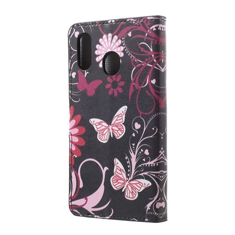 Housse Samsung Galaxy A30 Papillons Et Fleurs