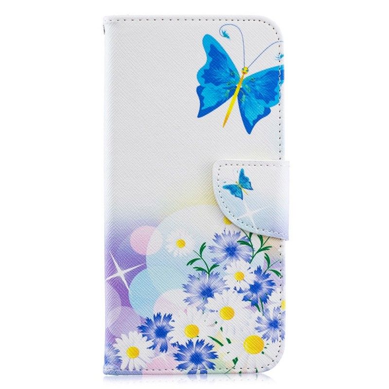 Housse Samsung Galaxy A30 Papillons Et Fleurs Peints