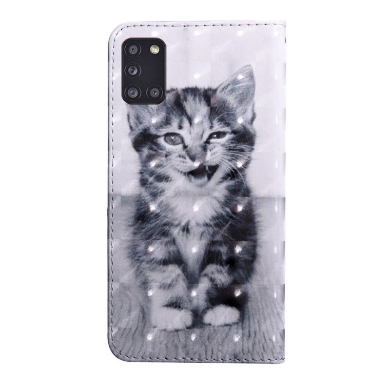 Housse Samsung Galaxy A31 Chat Noir Et Blanc