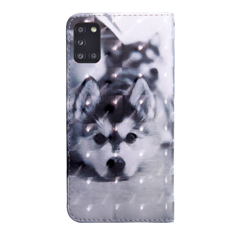 Housse Samsung Galaxy A31 Chien Noir Et Blanc