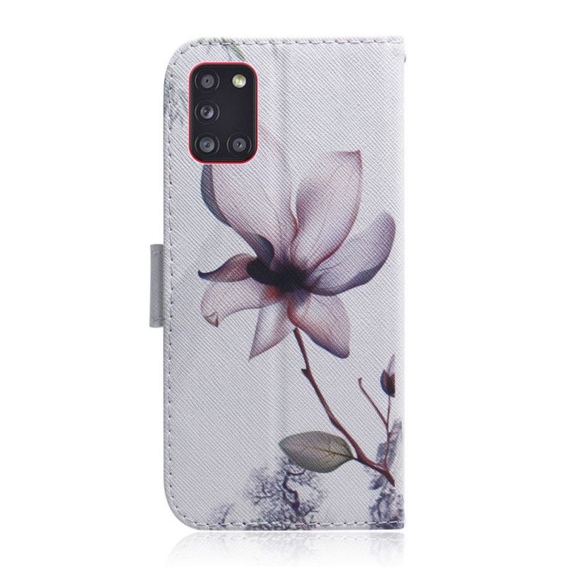 Housse Samsung Galaxy A31 Fleur Vieux Rose