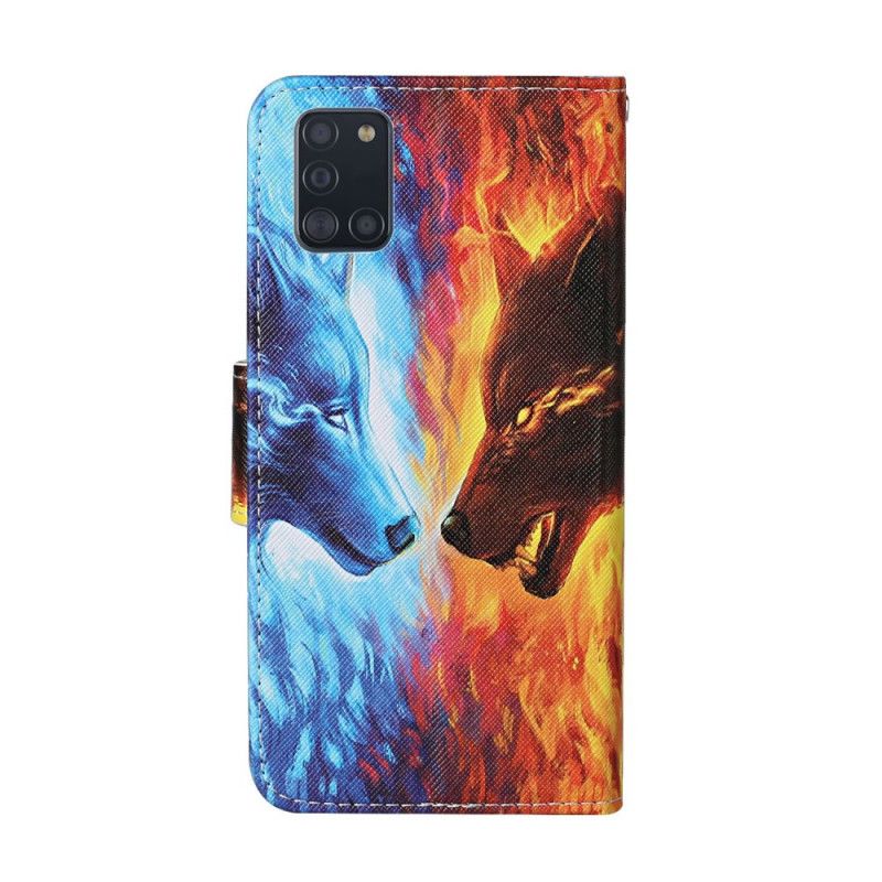 Housse Samsung Galaxy A31 Guerre Des Loups Avec Lanière