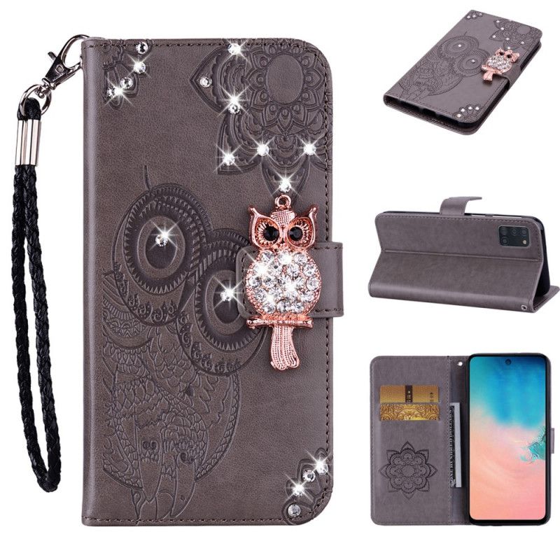 Housse Samsung Galaxy A31 Hibou Mandala Et Breloque