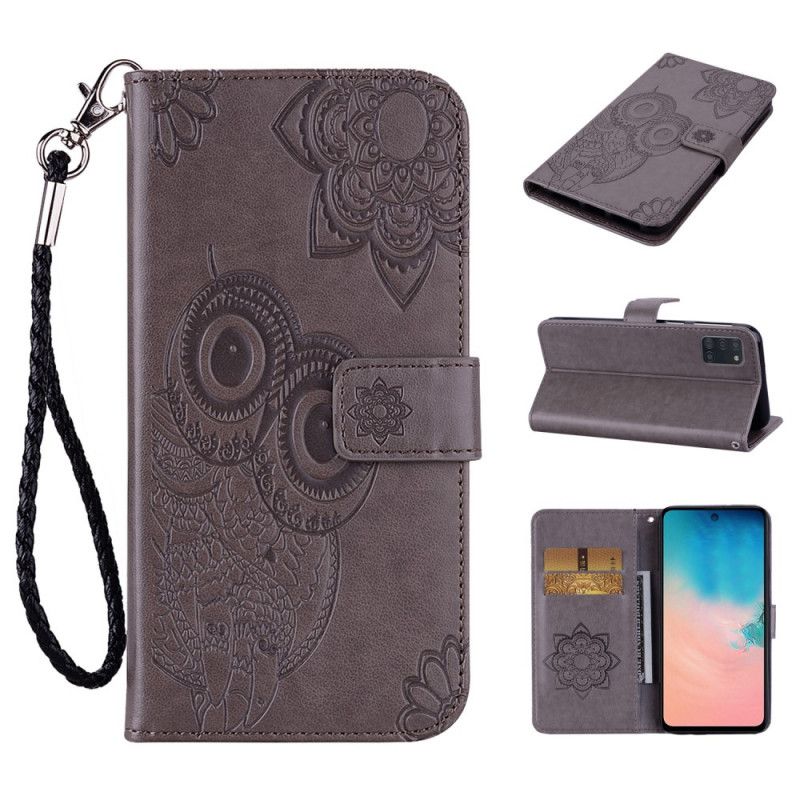 Housse Samsung Galaxy A31 Hibou Mandala Et Lanière