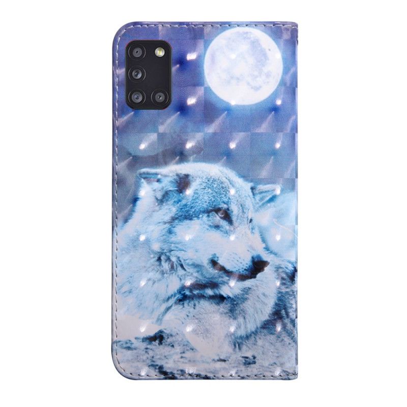 Étui Housse Samsung Galaxy A31 Loup Au Claire De Lune