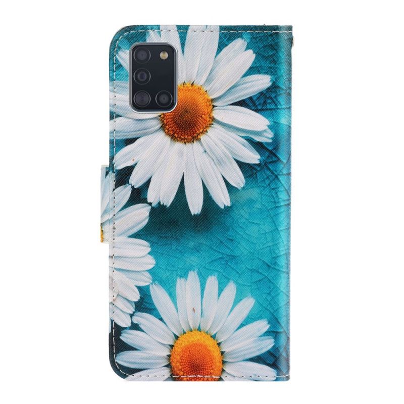 Housse Samsung Galaxy A31 Marguerites À Lanière