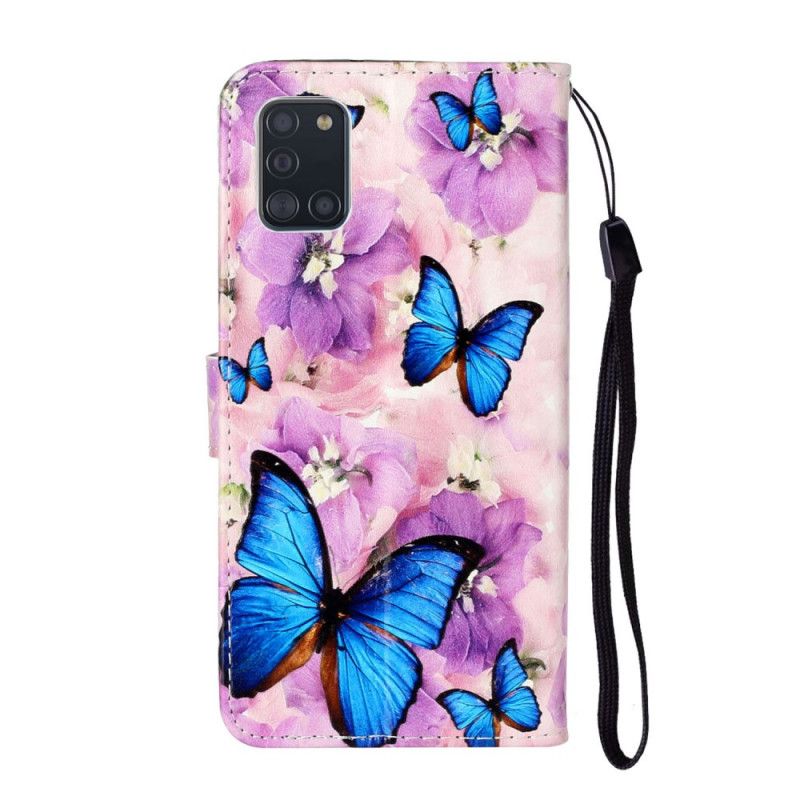 Étui Housse Samsung Galaxy A31 Papillons Floraux