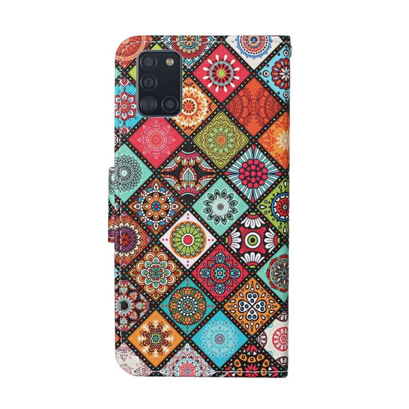 Housse Samsung Galaxy A31 Patchwork Mandalas Avec Lanière