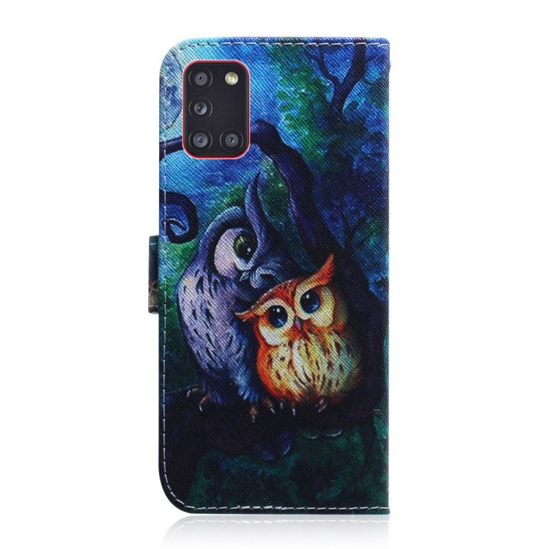 Housse Samsung Galaxy A31 Peinture De Hiboux