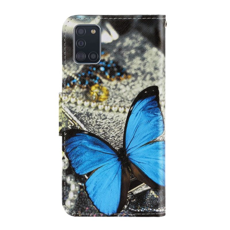Housse Samsung Galaxy A31 Variations Papillons À Lanière