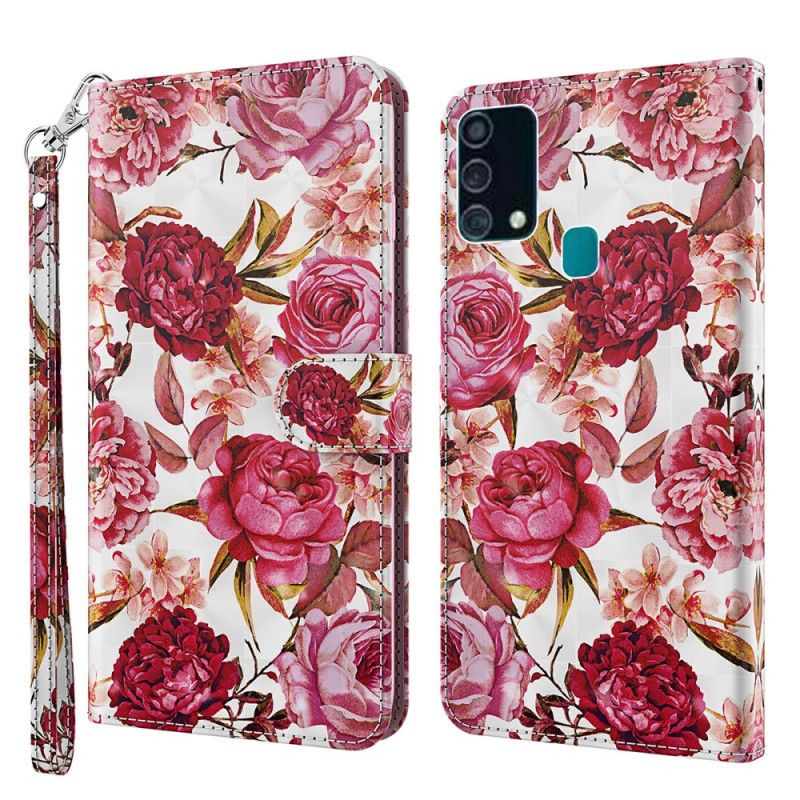 Housse Samsung Galaxy A32 5g Light Spot Roses Avec Lanière