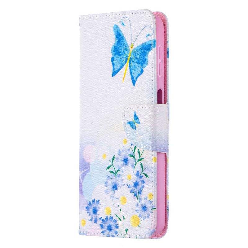 Housse Samsung Galaxy A32 5g Papillons Et Fleurs Peints