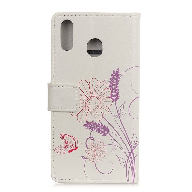 Housse Samsung Galaxy A40 Dessin Papillons Et Fleurs