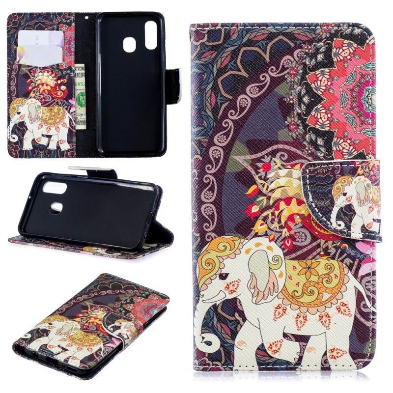 Housse Samsung Galaxy A40 Mandala Éléphants Ethniques