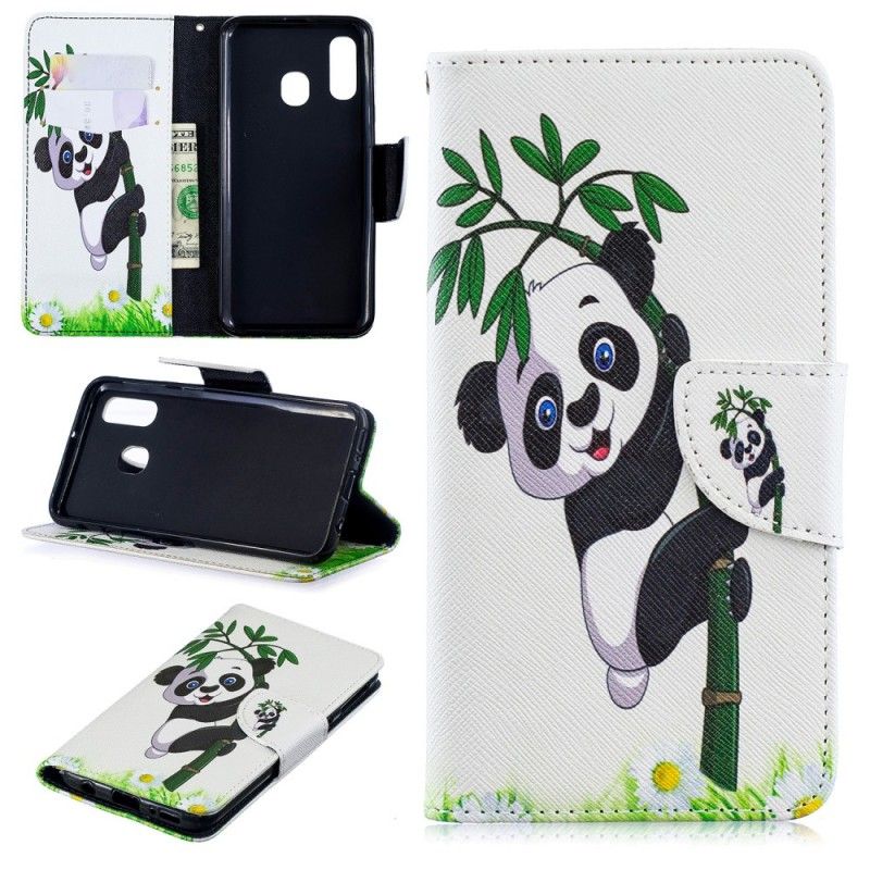 Housse Samsung Galaxy A40 Panda Sur Le Bambou