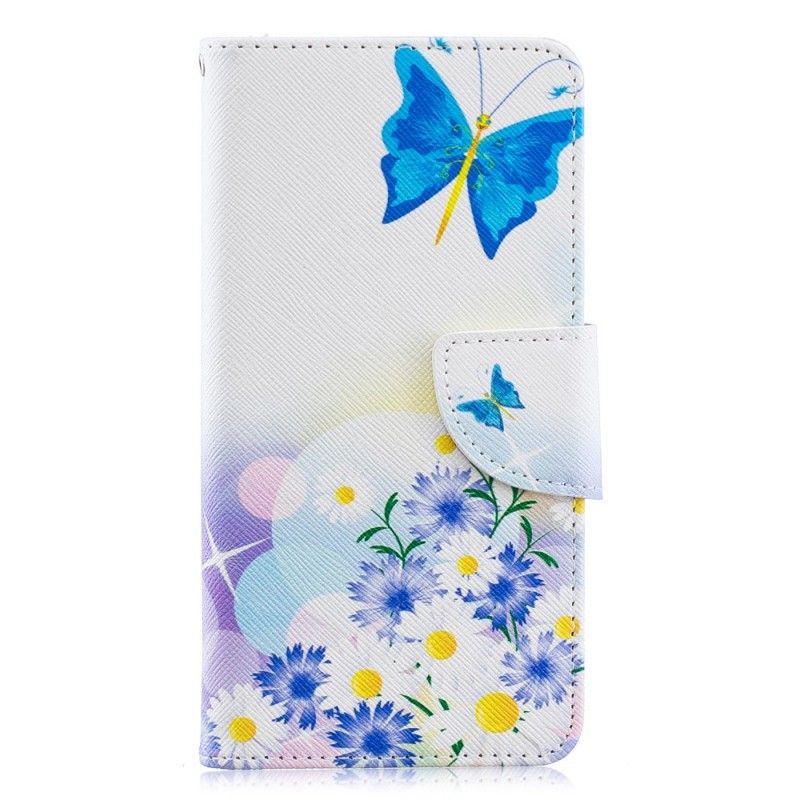 Housse Samsung Galaxy A40 Papillons Et Fleurs Peint