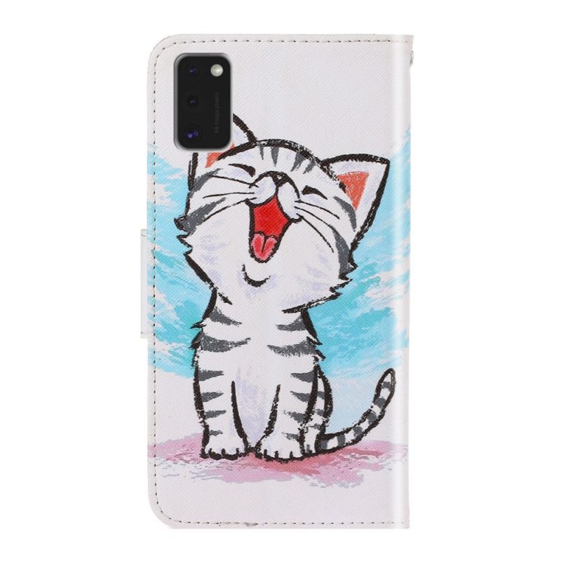 Housse Samsung Galaxy A41 Chaton Couleur À Lanière