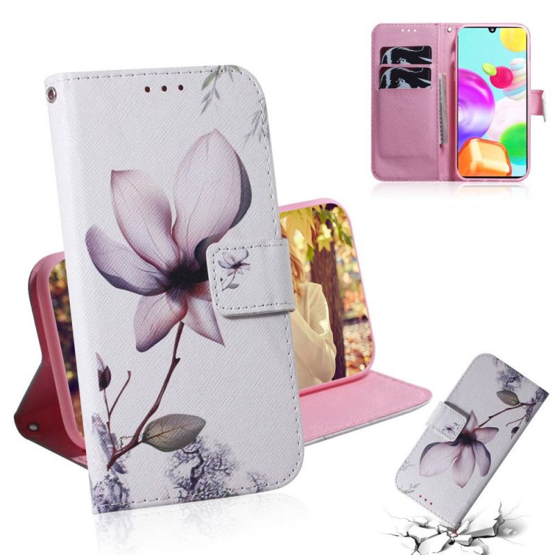 Housse Samsung Galaxy A41 Fleur Vieux Rose