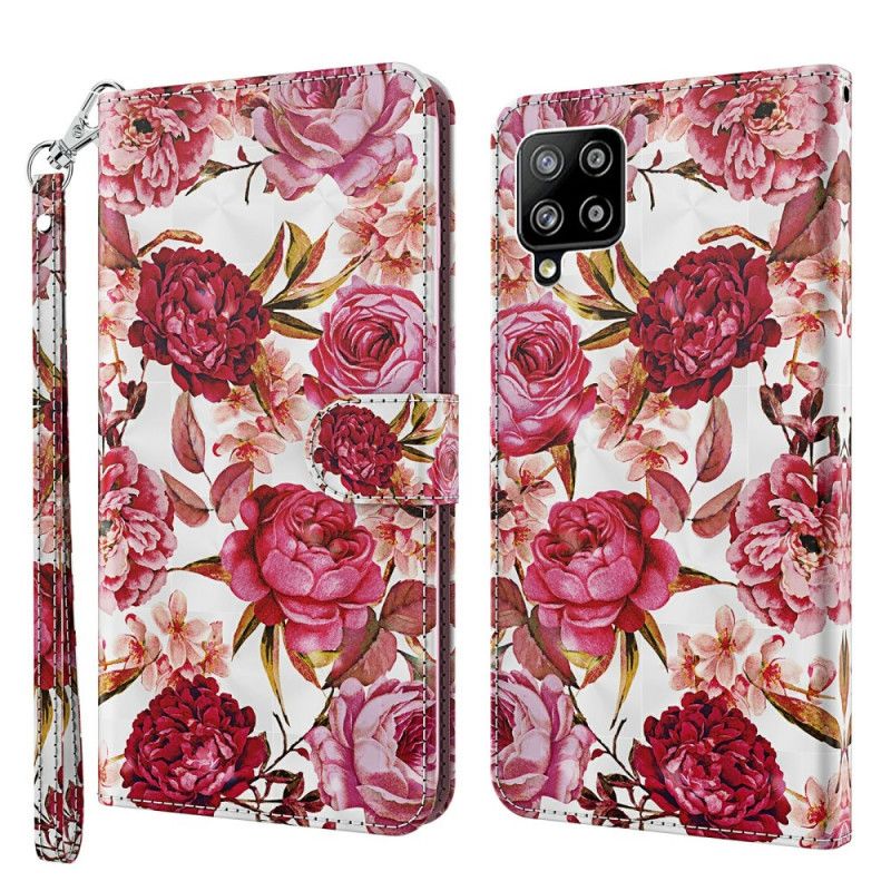 Housse Samsung Galaxy A42 5g Light Spot Roses Avec Lanière
