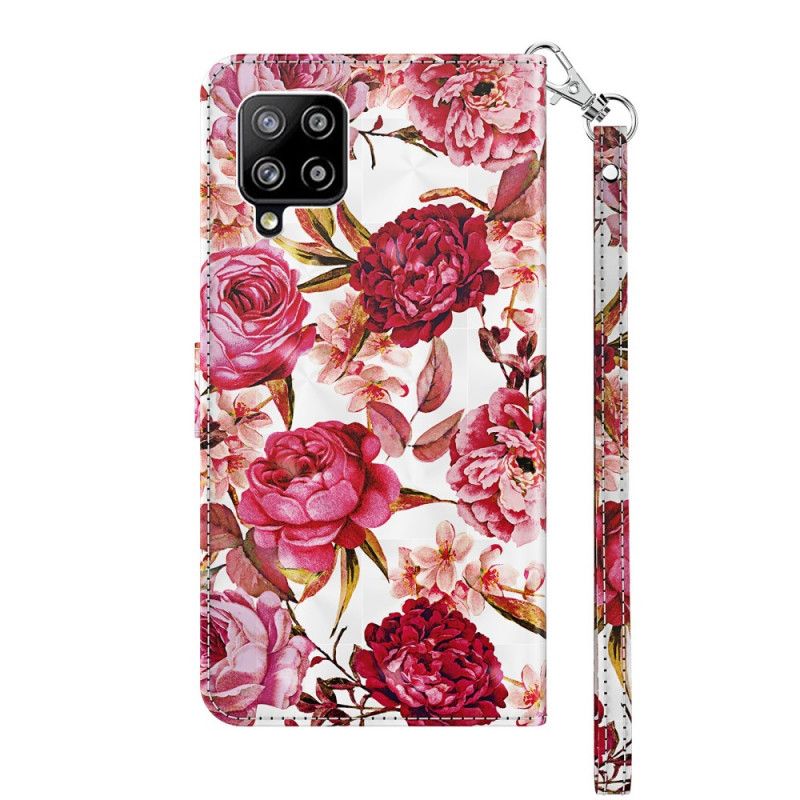 Housse Samsung Galaxy A42 5g Light Spot Roses Avec Lanière