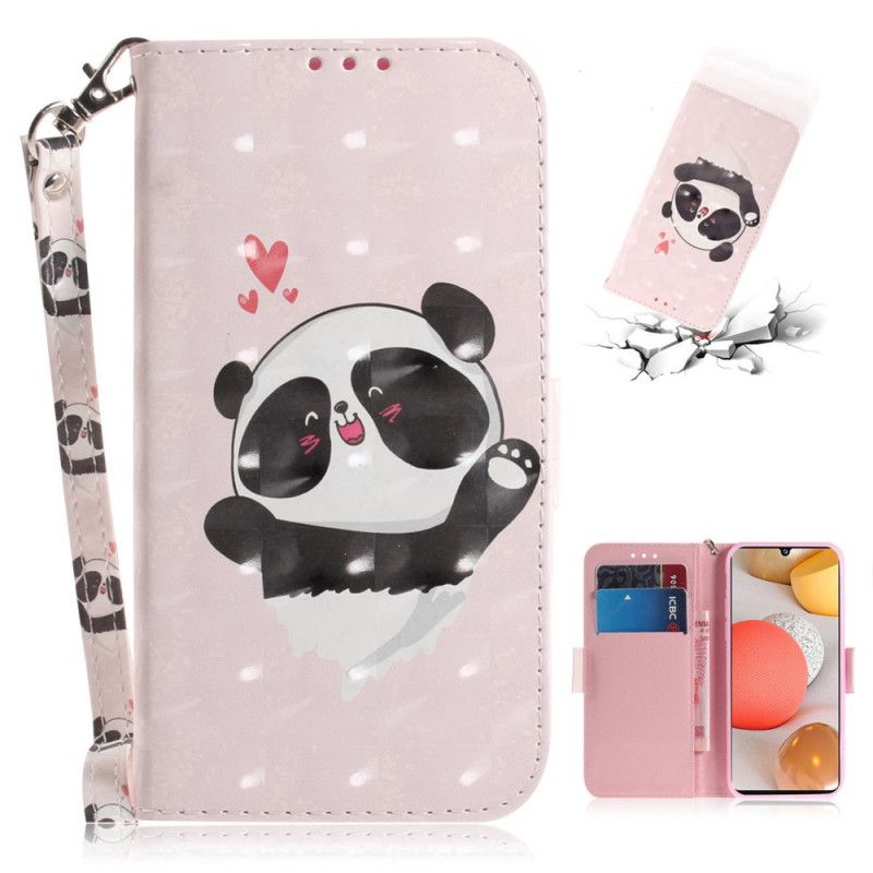 Housse Samsung Galaxy A42 5g Panda Love À Lanière