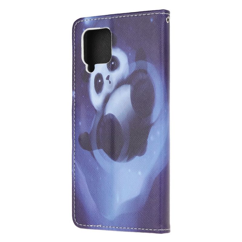 Étui Housse Samsung Galaxy A42 5g Panda Space À Lanière