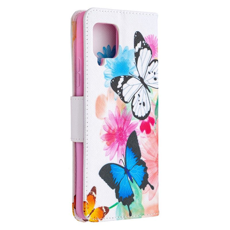 Housse Samsung Galaxy A42 5g Papillons Et Fleurs Peints