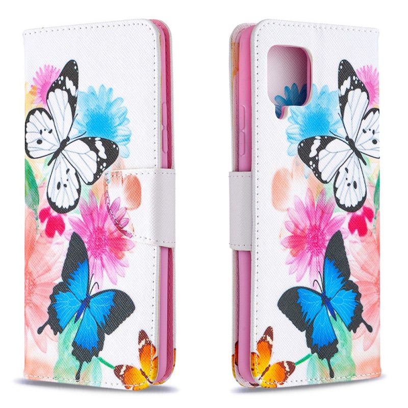 Housse Samsung Galaxy A42 5g Papillons Et Fleurs Peints
