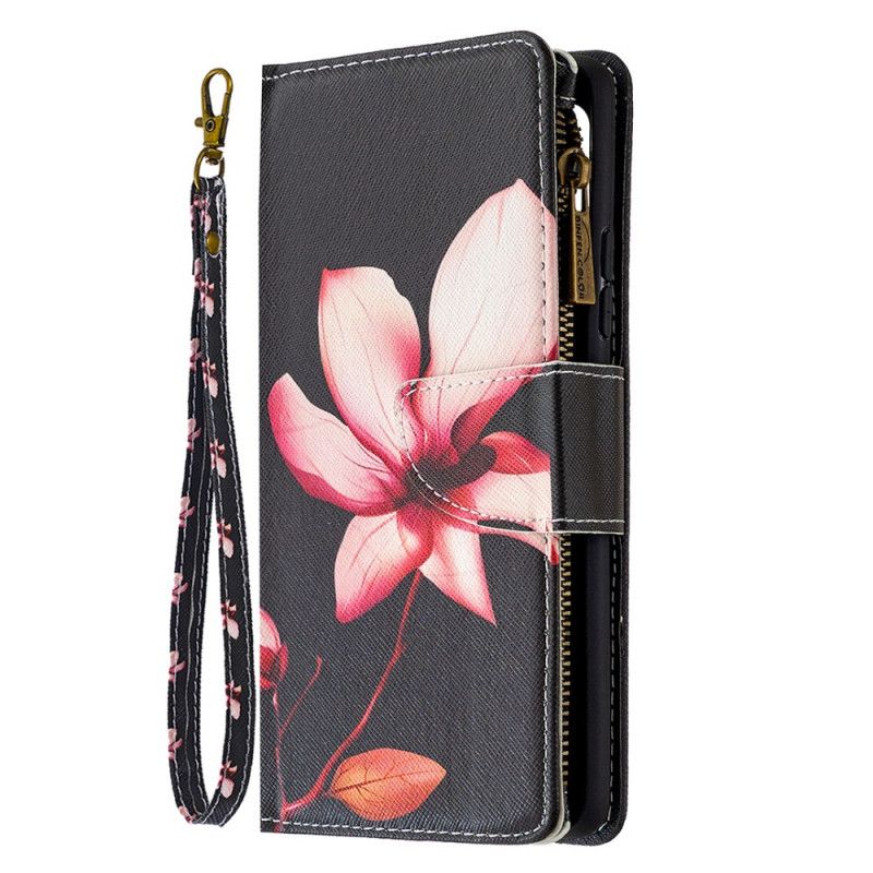 Housse Samsung Galaxy A42 5g Poche Zippée Fleur