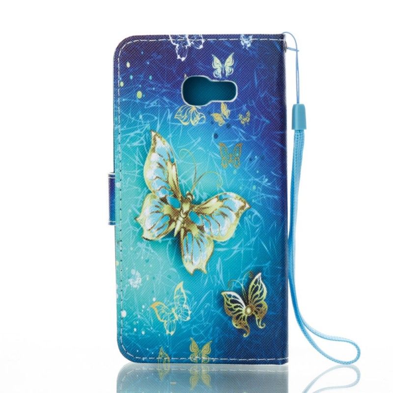 Housse Samsung Galaxy A5 2017 Papillons Dorés