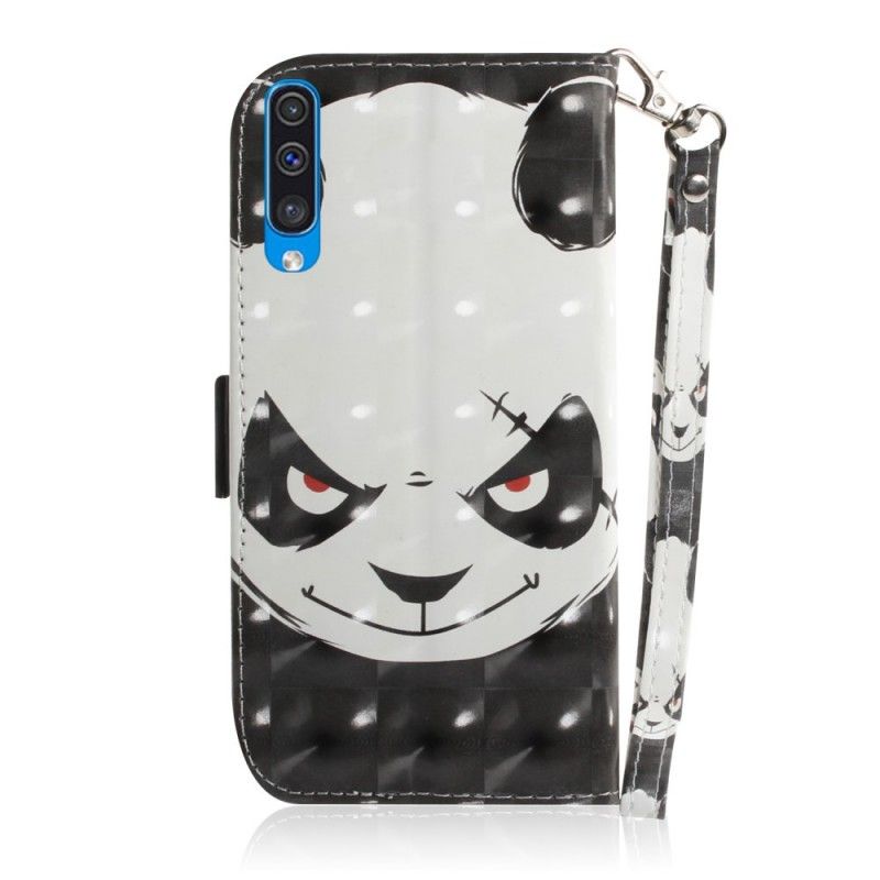 Étui Housse Samsung Galaxy A50 Angry Panda À Lanière