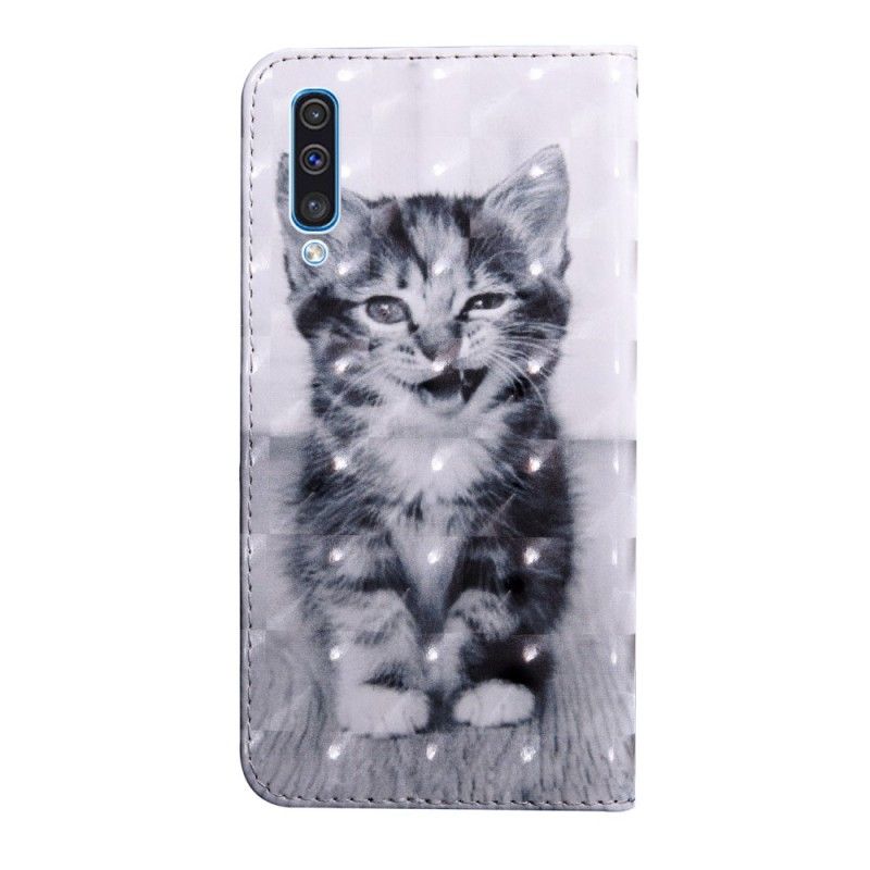 Housse Samsung Galaxy A50 Chat Noir Et Blanc