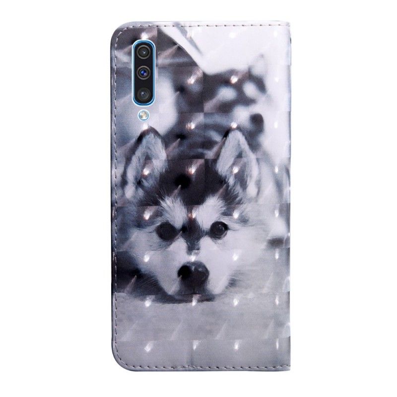 Housse Samsung Galaxy A50 Chien Noir Et Blanc