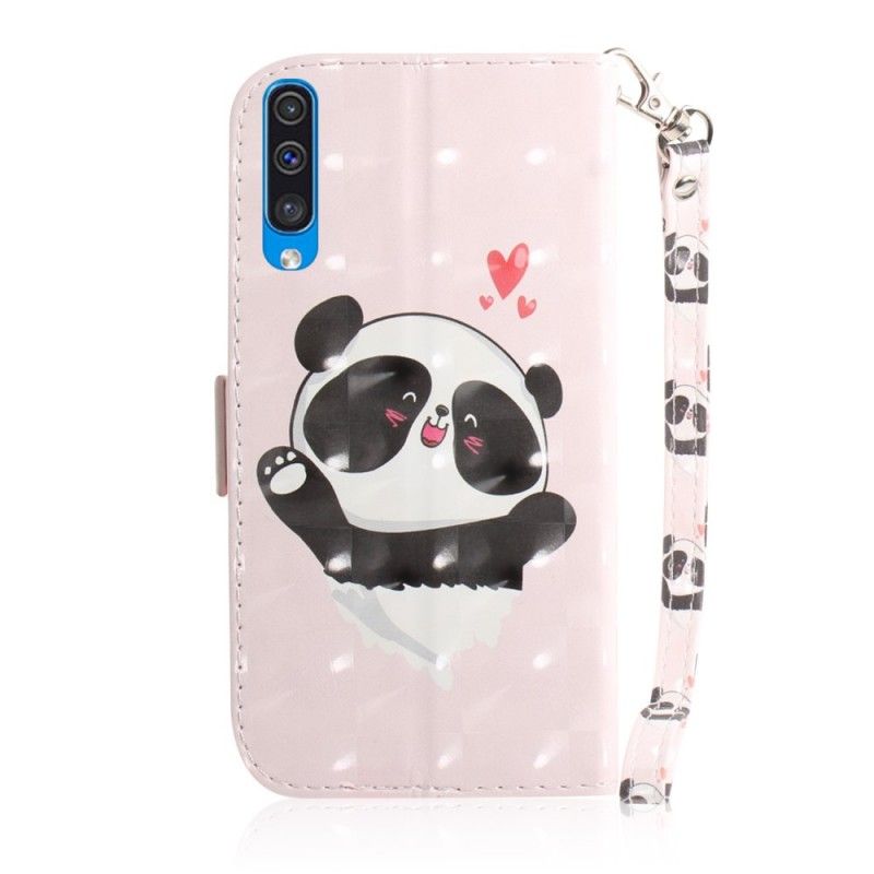 Housse Samsung Galaxy A50 Panda Love À Lanière