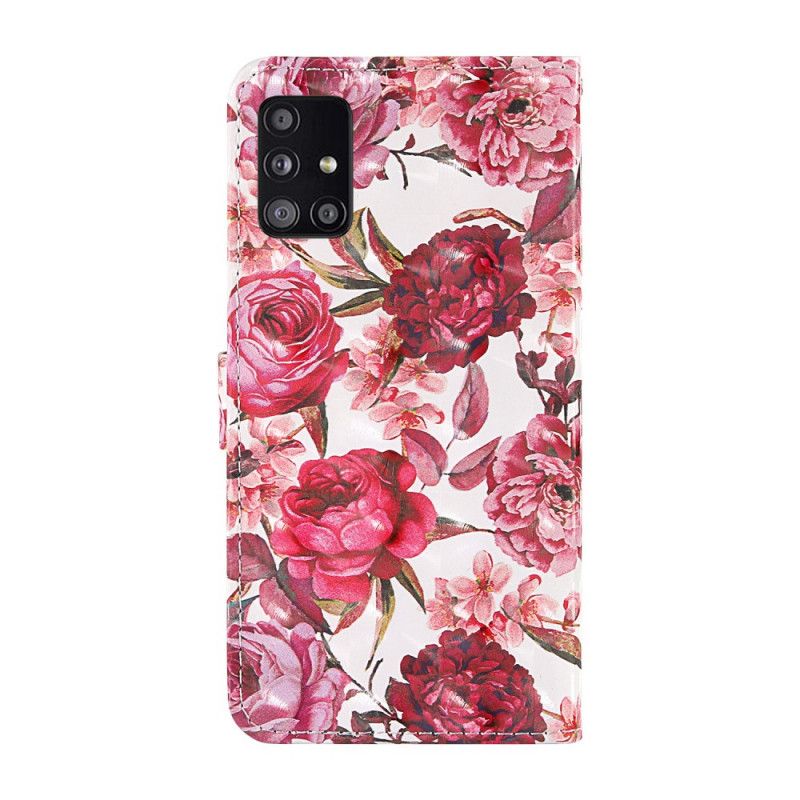 Housse Samsung Galaxy A51 5g Light Spot Roses Avec Lanière