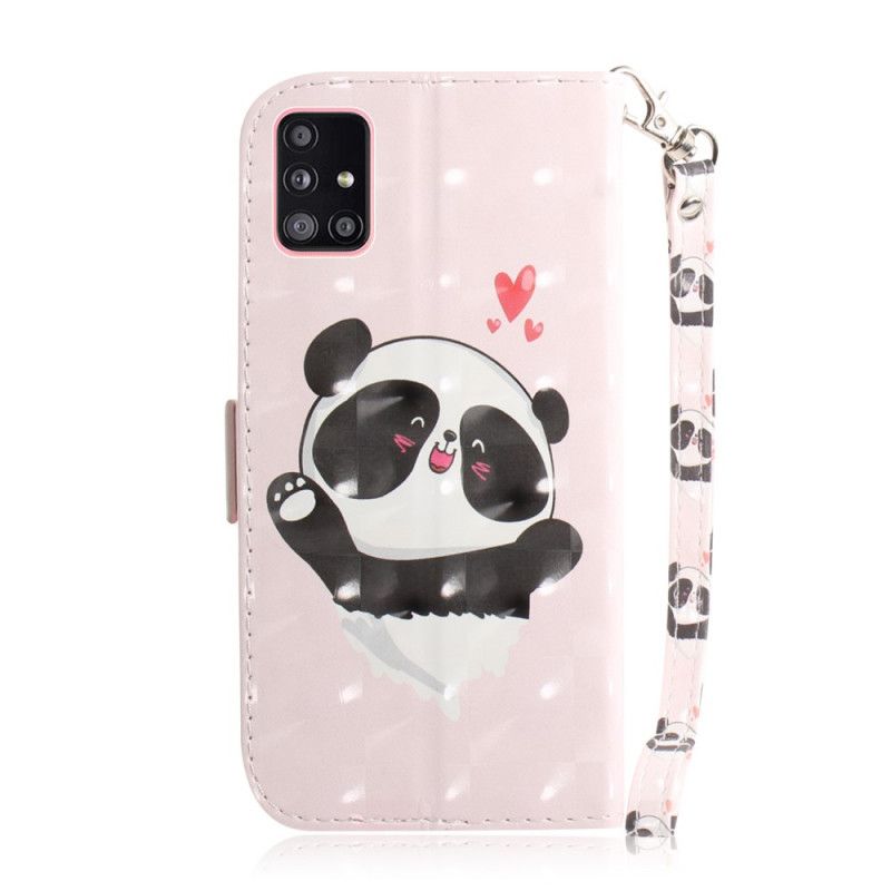Housse Samsung Galaxy A51 5g Panda Love À Lanière